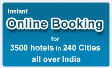 Instant Online Booking for 350 hotels in 240 cities all over India